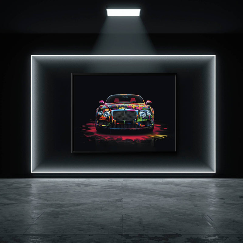 Bentley GT Canvas Print – Graffiti Car Wall Art– Automotive Decor Cars