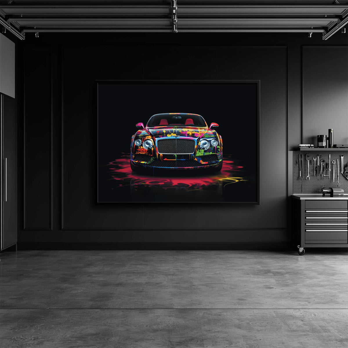 Bentley GT Canvas Print – Graffiti Car Wall Art– Automotive Decor Cars