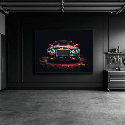 Bentley GT Canvas Print – Graffiti Car Wall Art– Automotive Decor Cars