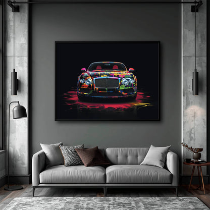 Bentley GT Canvas Print – Graffiti Car Wall Art– Automotive Decor Cars
