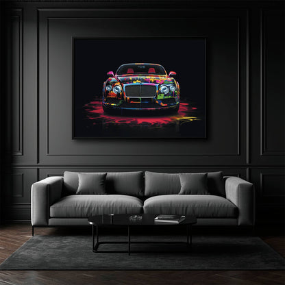 Bentley GT Canvas Print – Graffiti Car Wall Art– Automotive Decor Cars