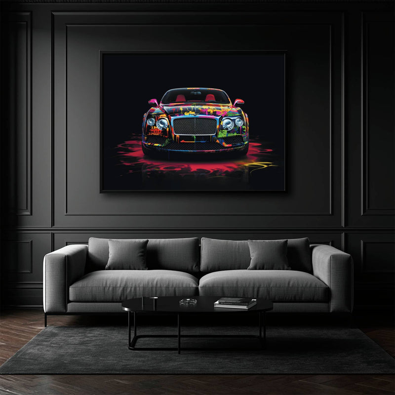 Bentley GT Canvas Print – Graffiti Car Wall Art– Automotive Decor Cars