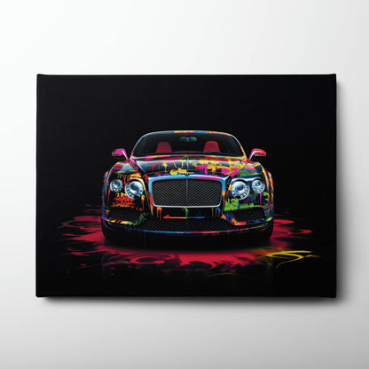 Bentley GT Canvas Print – Graffiti Car Wall Art– Automotive Decor Cars
