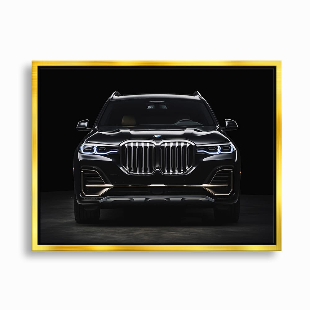 BMW X7 Midnight Grille Wall Art – Black Luxury SUV Canvas Print Cars