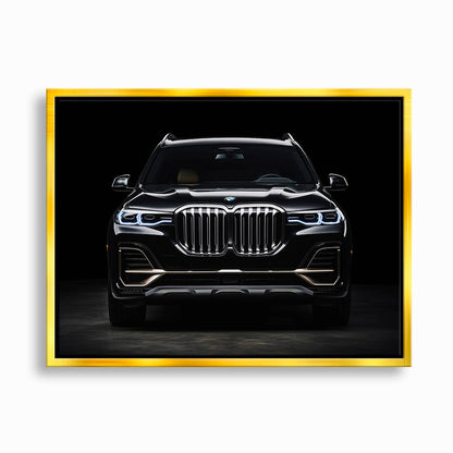BMW X7 Midnight Grille Wall Art – Black Luxury SUV Canvas Print Cars