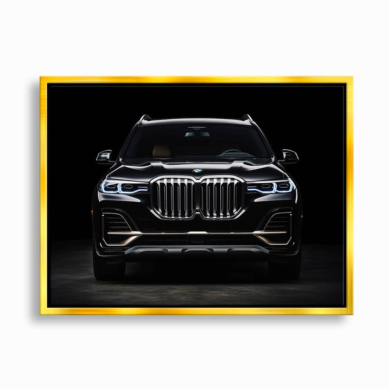 BMW X7 Midnight Grille Wall Art – Black Luxury SUV Canvas Print Cars