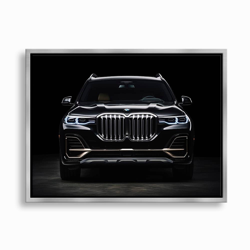 BMW X7 Midnight Grille Wall Art – Black Luxury SUV Canvas Print Cars