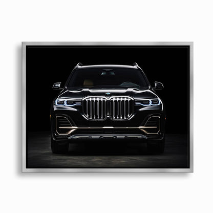 BMW X7 Midnight Grille Wall Art – Black Luxury SUV Canvas Print Cars