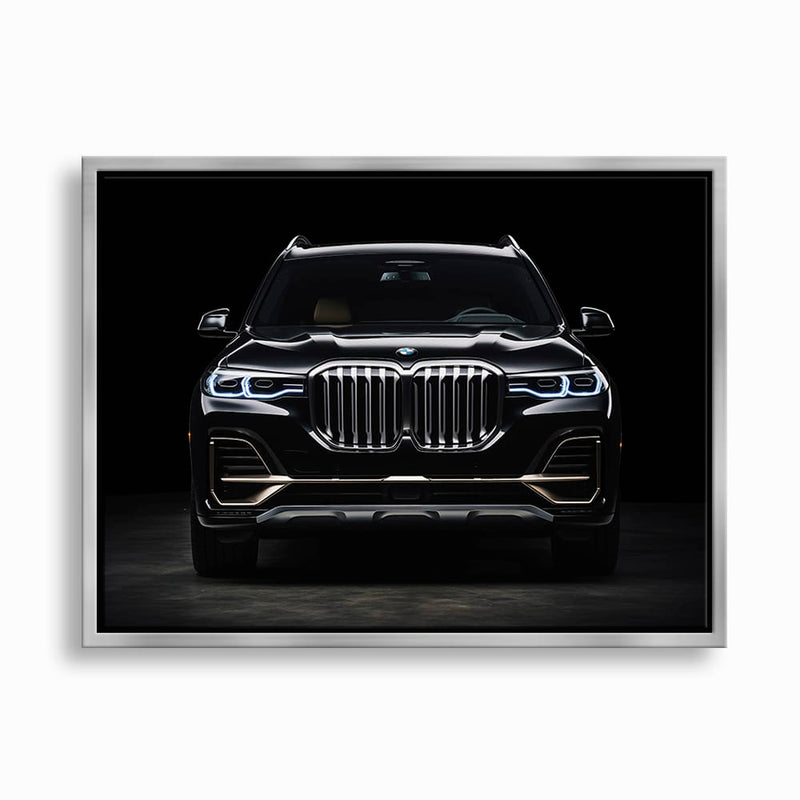 BMW X7 Midnight Grille Wall Art – Black Luxury SUV Canvas Print Cars
