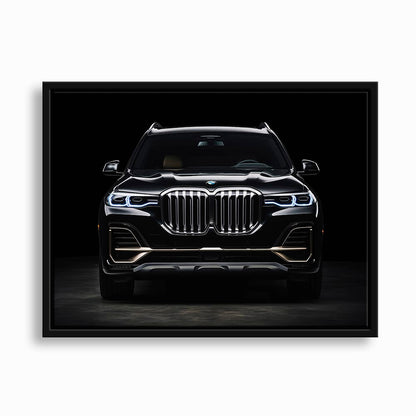 BMW X7 Midnight Grille Wall Art – Black Luxury SUV Canvas Print Cars