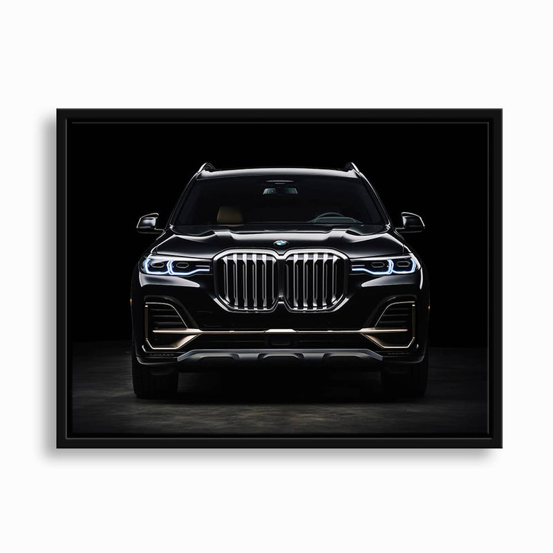 BMW X7 Midnight Grille Wall Art – Black Luxury SUV Canvas Print Cars