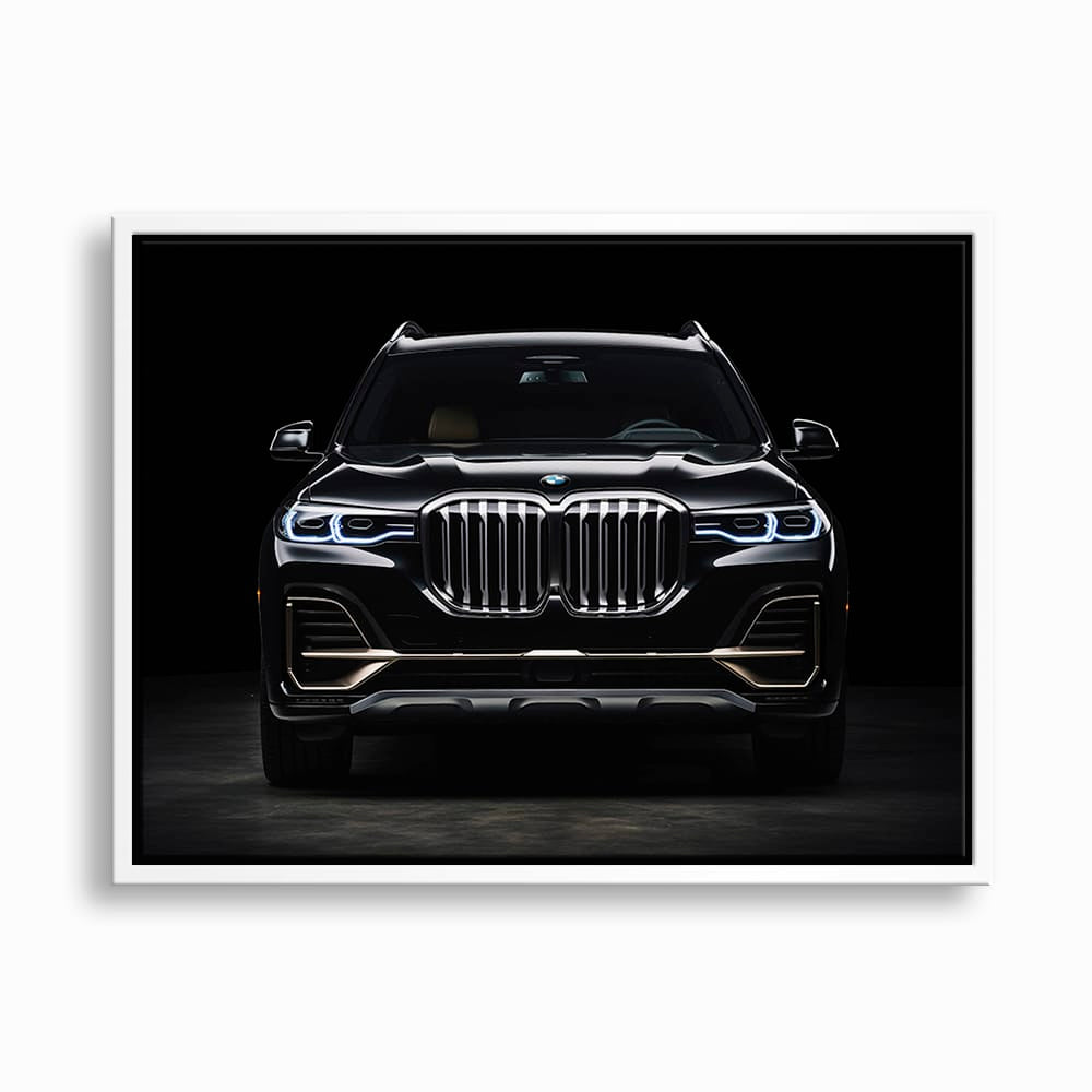 BMW X7 Midnight Grille Wall Art – Black Luxury SUV Canvas Print Cars