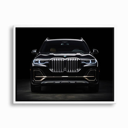 BMW X7 Midnight Grille Wall Art – Black Luxury SUV Canvas Print Cars
