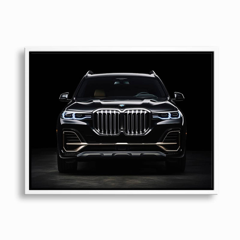 BMW X7 Midnight Grille Wall Art – Black Luxury SUV Canvas Print Cars