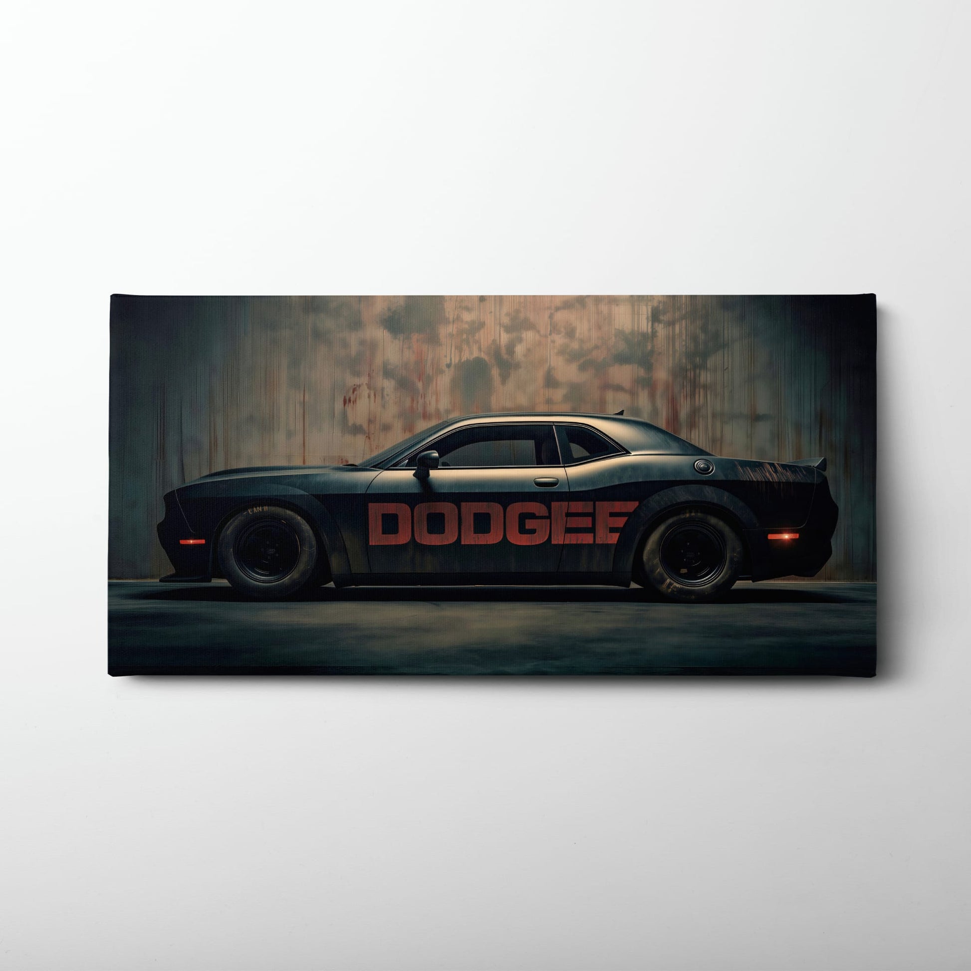 Dodge Challenger Shadowline Wall Art – Black Muscle Car Canvas Print Cars