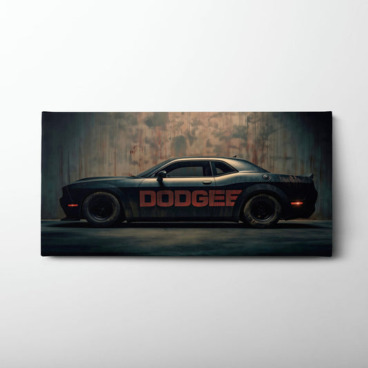 Dodge Challenger Shadowline Wall Art – Black Muscle Car Canvas Print Cars