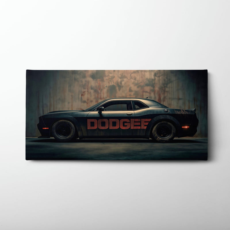 Dodge Challenger Shadowline Wall Art – Black Muscle Car Canvas Print Cars