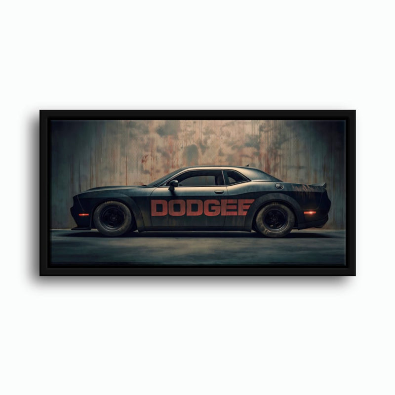 Dodge Challenger Shadowline Wall Art – Black Muscle Car Canvas Print Cars