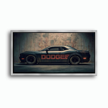 Dodge Challenger Shadowline Wall Art – Black Muscle Car Canvas Print Cars