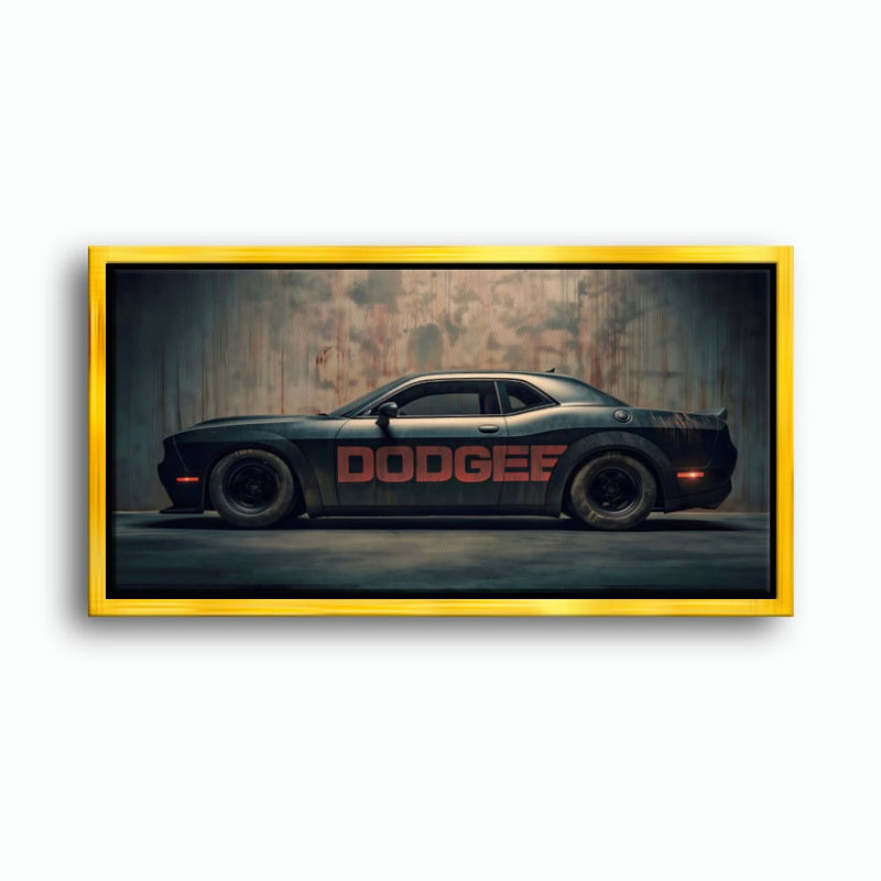 Dodge Challenger Shadowline Wall Art – Black Muscle Car Canvas Print Cars