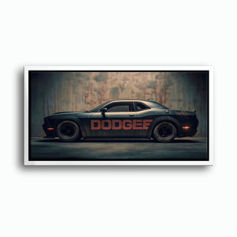 Dodge Challenger Shadowline Wall Art – Black Muscle Car Canvas Print Cars