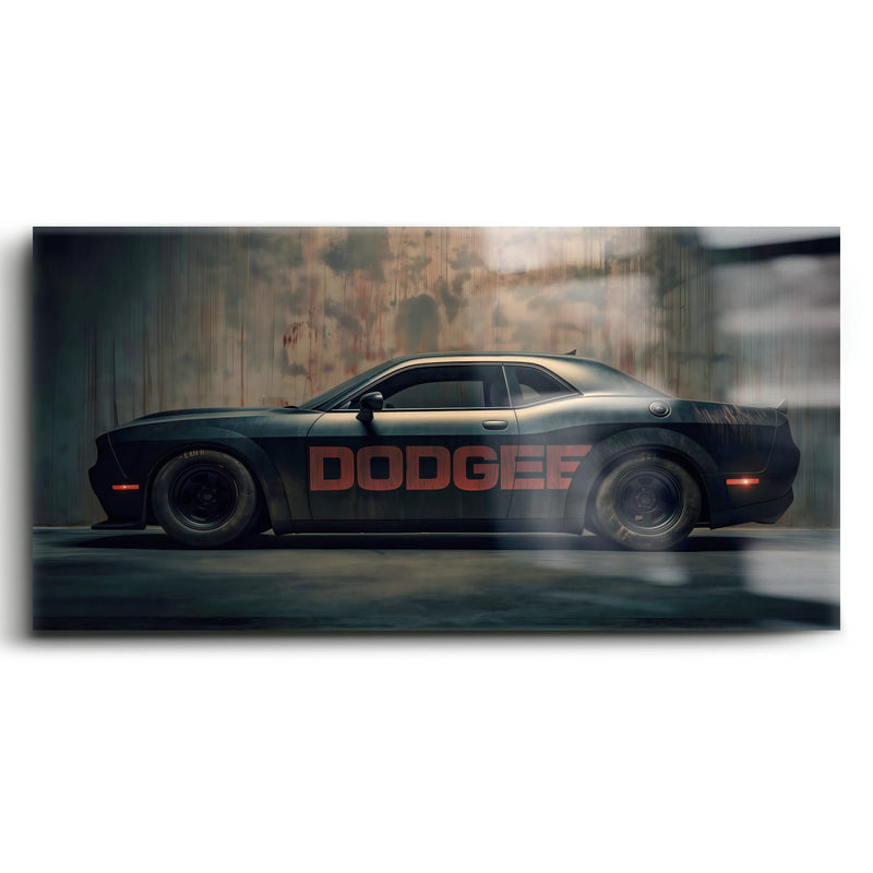Dodge Challenger Shadowline Wall Art – Black Muscle Car Canvas Print Cars