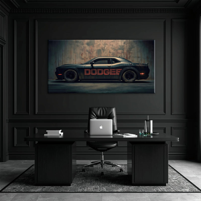 Dodge Challenger Shadowline Wall Art – Black Muscle Car Canvas Print Cars