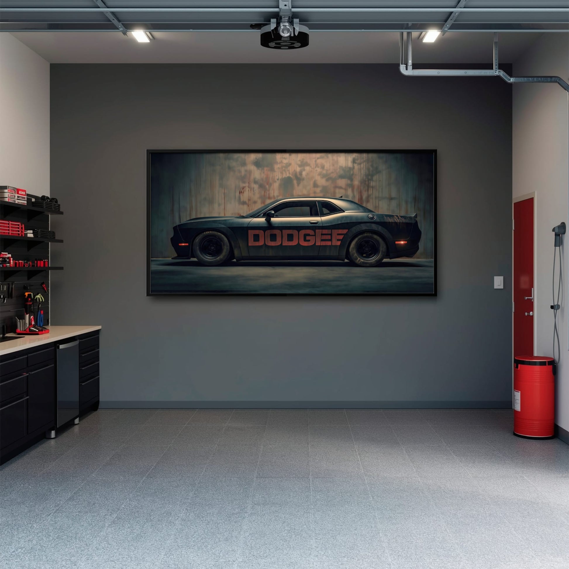 Dodge Challenger Shadowline Wall Art – Black Muscle Car Canvas Print Cars