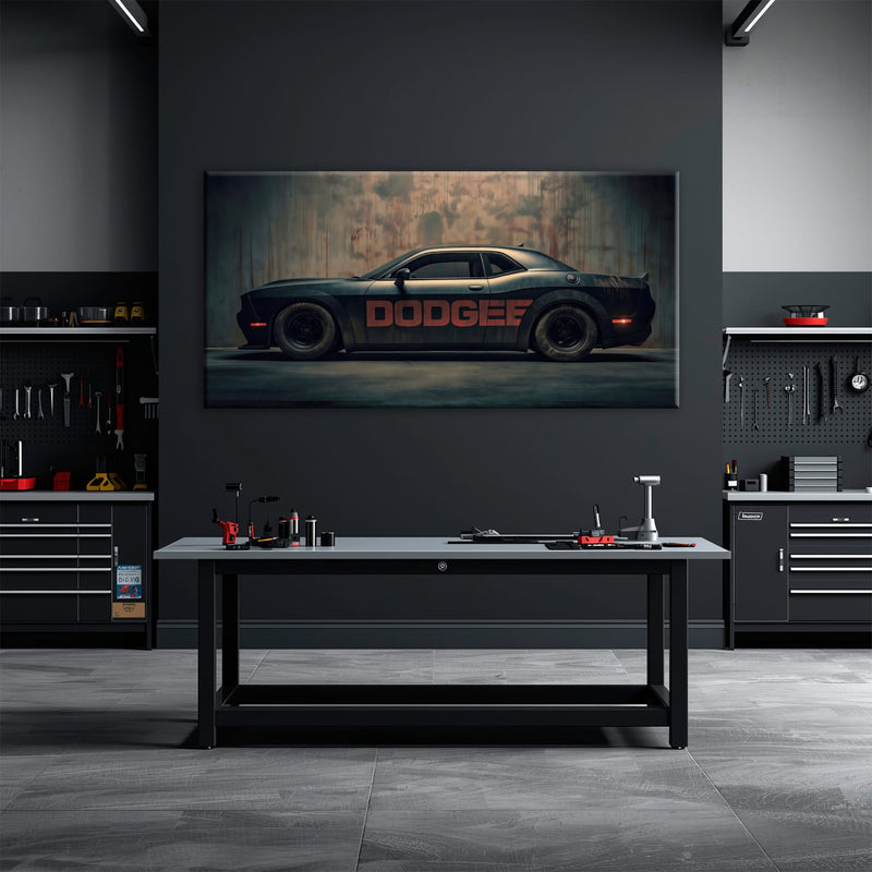 Dodge Challenger Shadowline Wall Art – Black Muscle Car Canvas Print Cars
