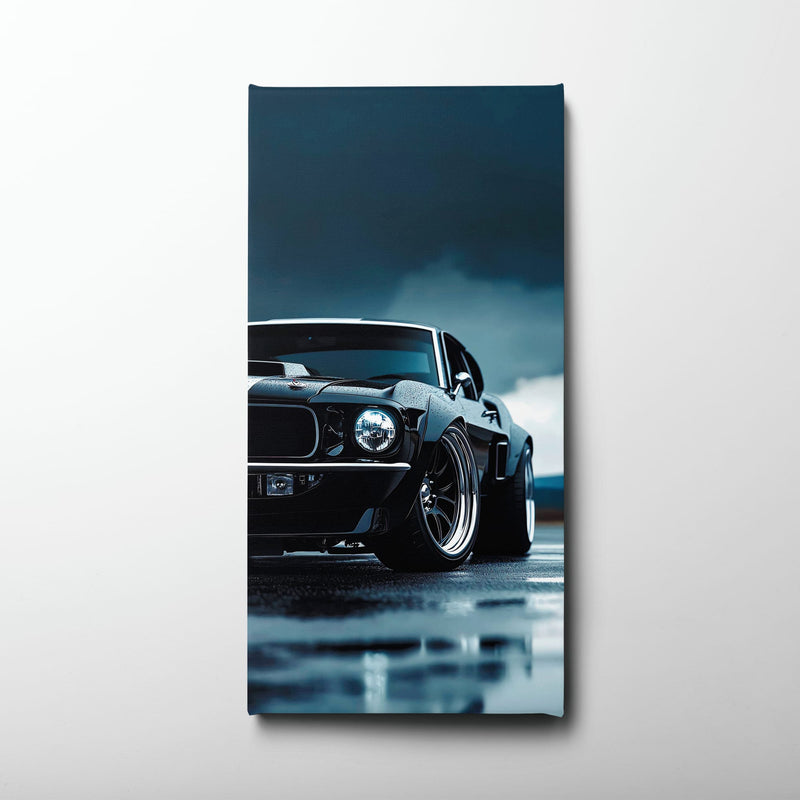 Ford Mustang Stormline Wall Art – Black Muscle Car Canvas Print Cars