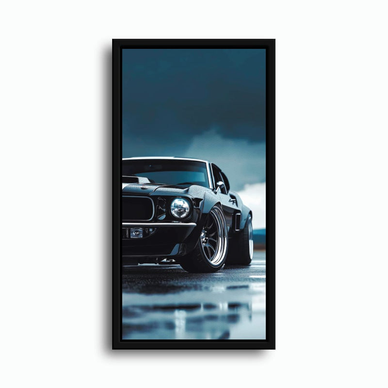 Ford Mustang Stormline Wall Art – Black Muscle Car Canvas Print Cars