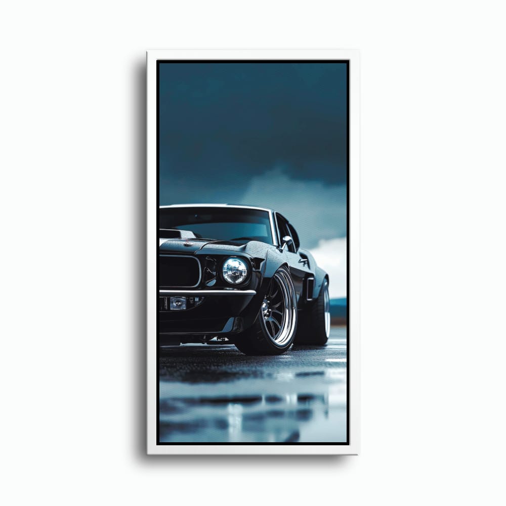 Ford Mustang Stormline Wall Art – Black Muscle Car Canvas Print Cars
