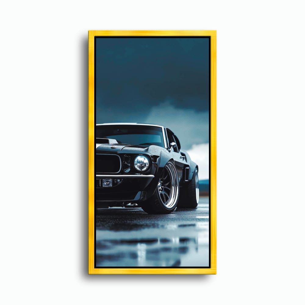 Ford Mustang Stormline Wall Art – Black Muscle Car Canvas Print Cars