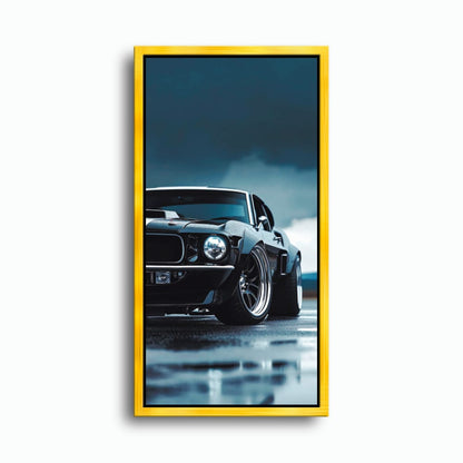 Ford Mustang Stormline Wall Art – Black Muscle Car Canvas Print Cars