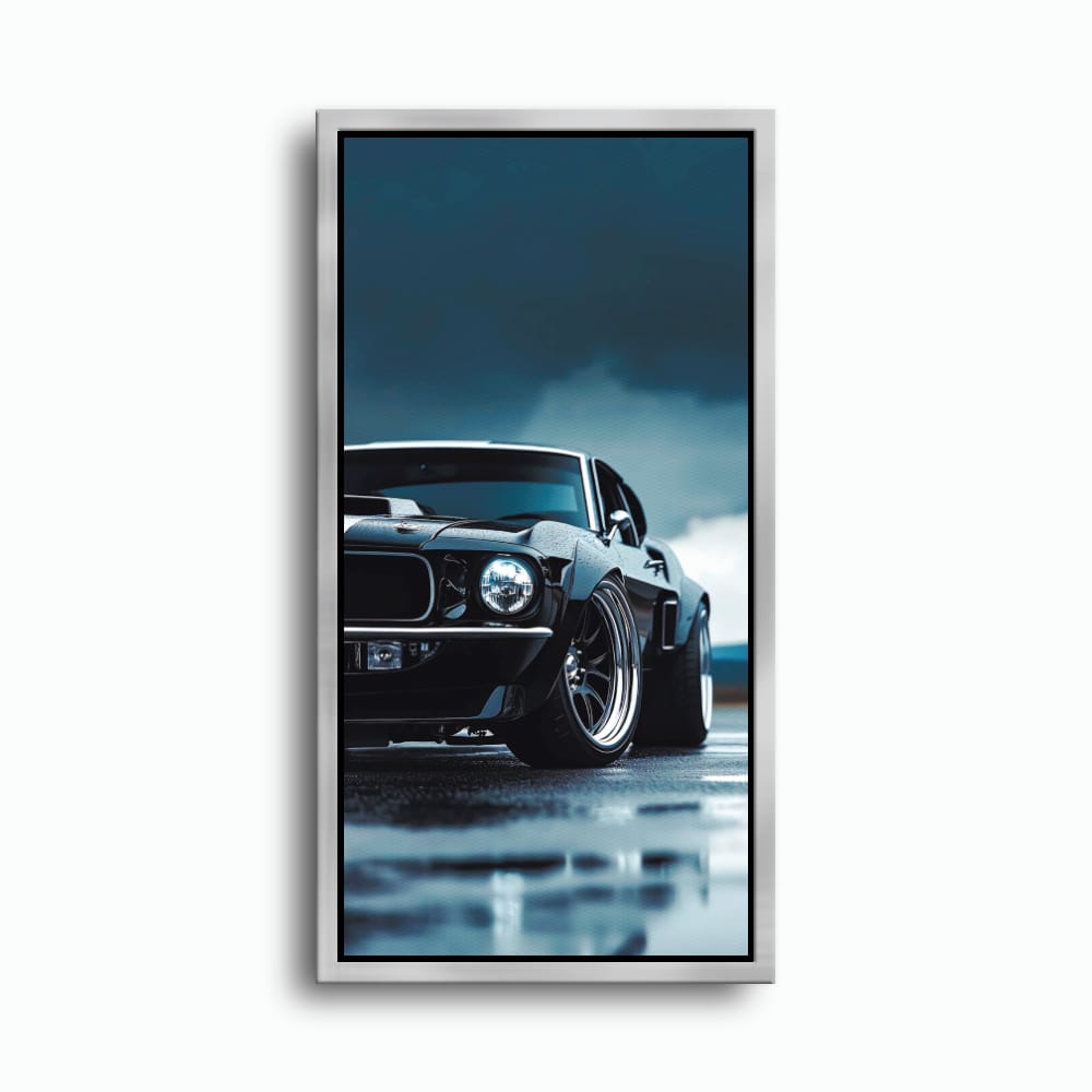 Ford Mustang Stormline Wall Art – Black Muscle Car Canvas Print Cars