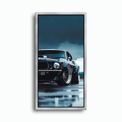 Ford Mustang Stormline Wall Art – Black Muscle Car Canvas Print Cars