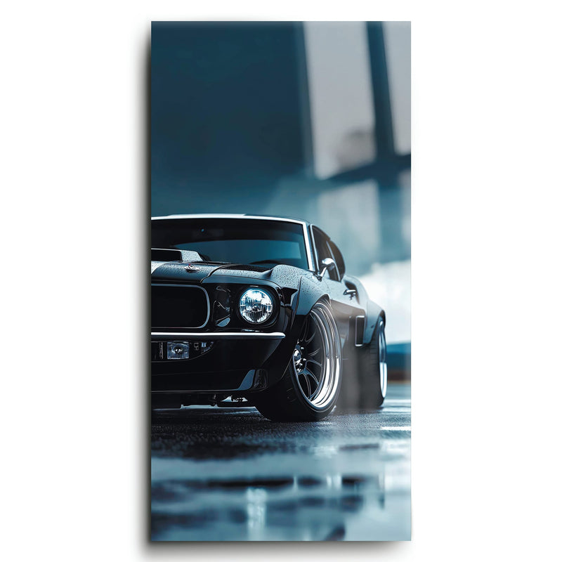 Ford Mustang Stormline Wall Art – Black Muscle Car Canvas Print Cars