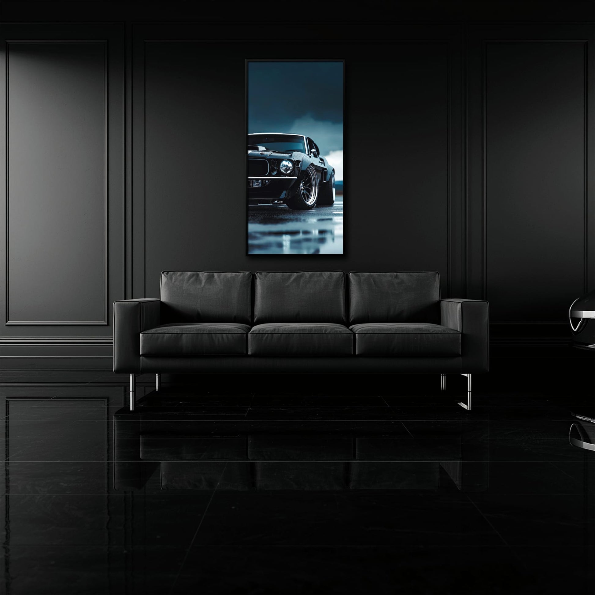 Ford Mustang Stormline Wall Art – Black Muscle Car Canvas Print Cars