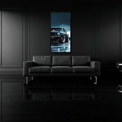 Ford Mustang Stormline Wall Art – Black Muscle Car Canvas Print Cars
