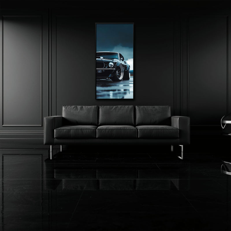 Ford Mustang Stormline Wall Art – Black Muscle Car Canvas Print Cars