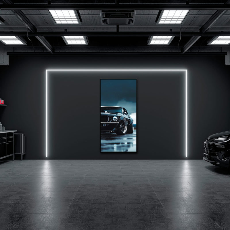Ford Mustang Stormline Wall Art – Black Muscle Car Canvas Print Cars