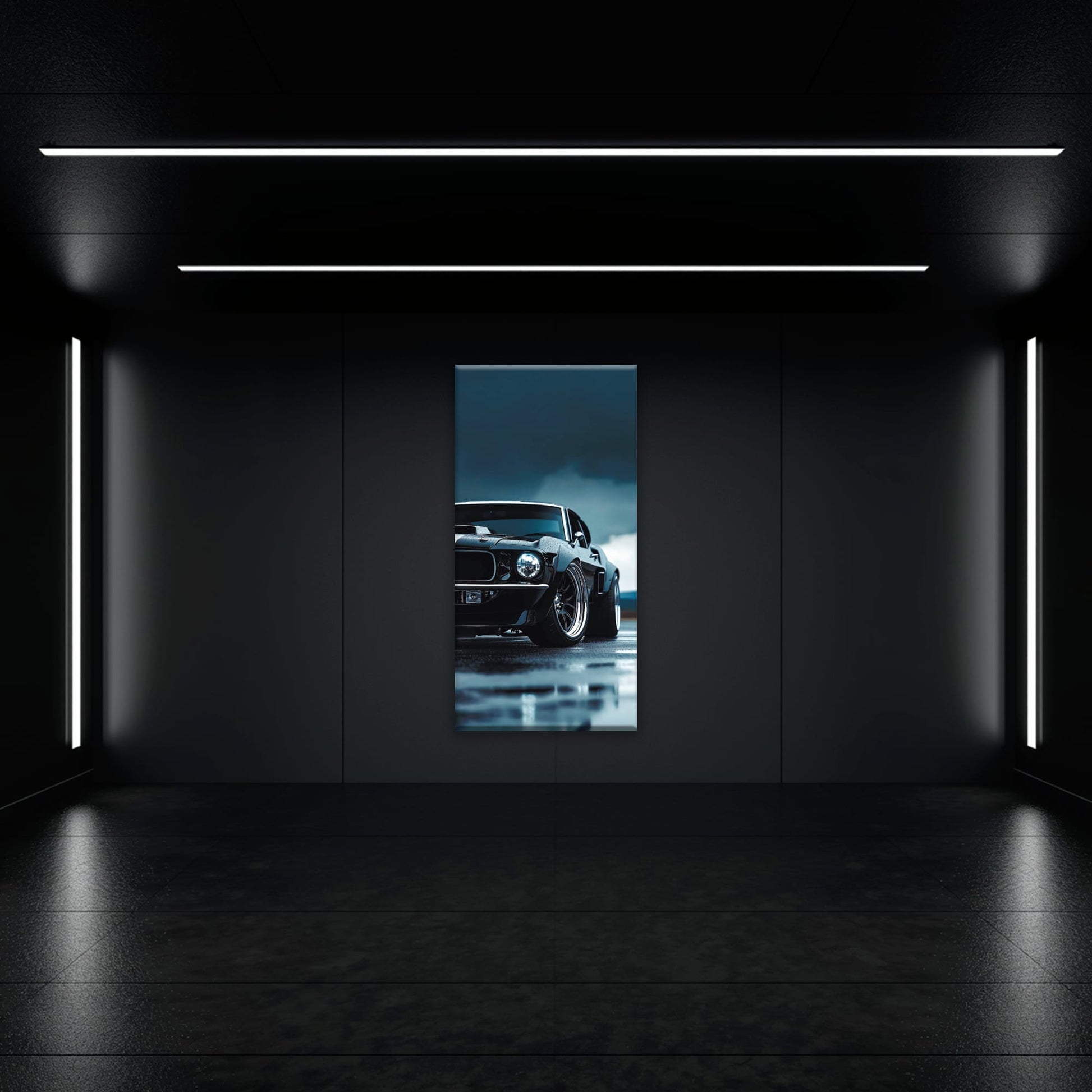 Ford Mustang Stormline Wall Art – Black Muscle Car Canvas Print Cars