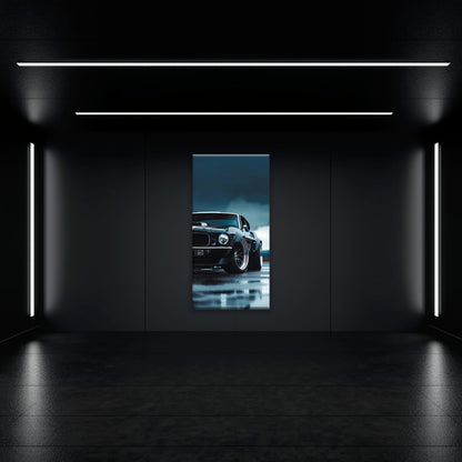 Ford Mustang Stormline Wall Art – Black Muscle Car Canvas Print Cars