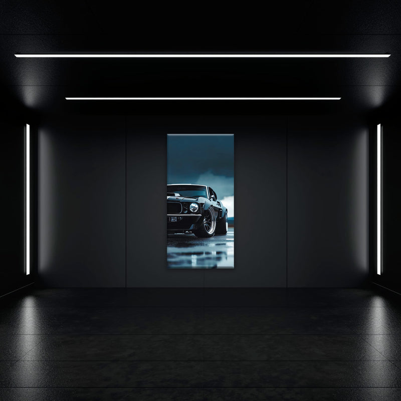 Ford Mustang Stormline Wall Art – Black Muscle Car Canvas Print Cars