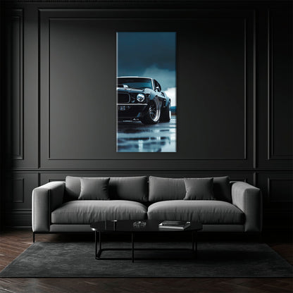 Ford Mustang Stormline Wall Art – Black Muscle Car Canvas Print Cars