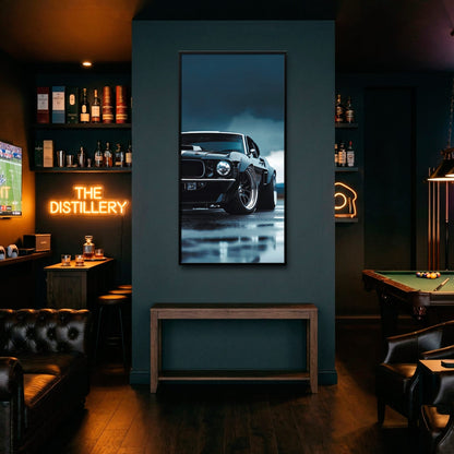 Ford Mustang Stormline Wall Art – Black Muscle Car Canvas Print Cars
