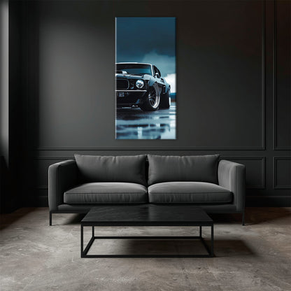 Ford Mustang Stormline Wall Art – Black Muscle Car Canvas Print Cars