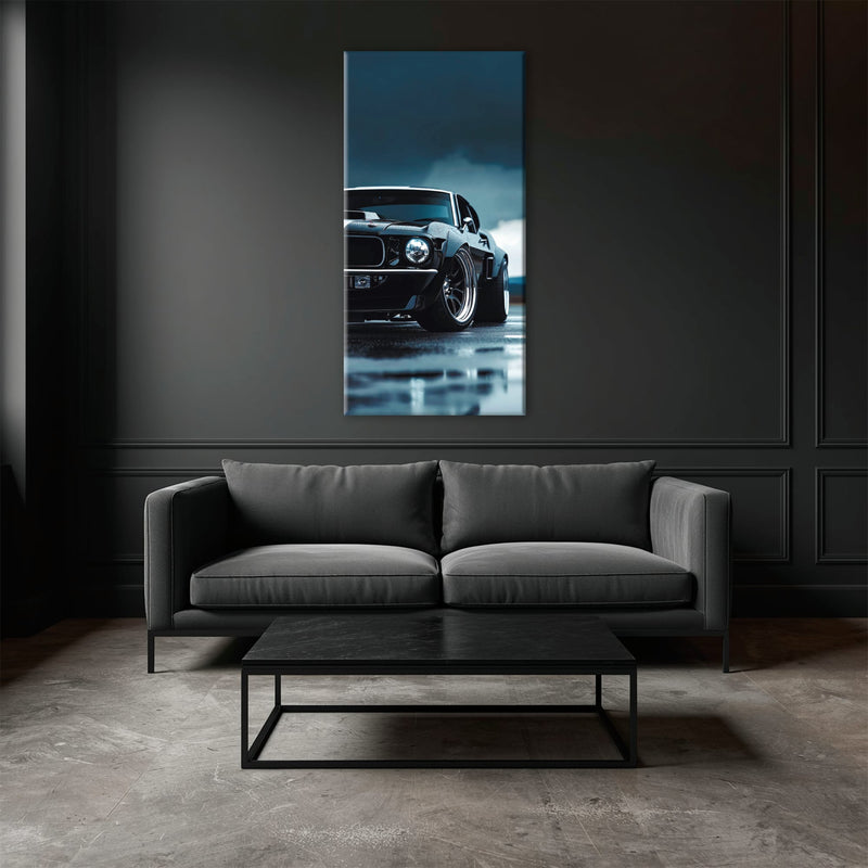 Ford Mustang Stormline Wall Art – Black Muscle Car Canvas Print Cars