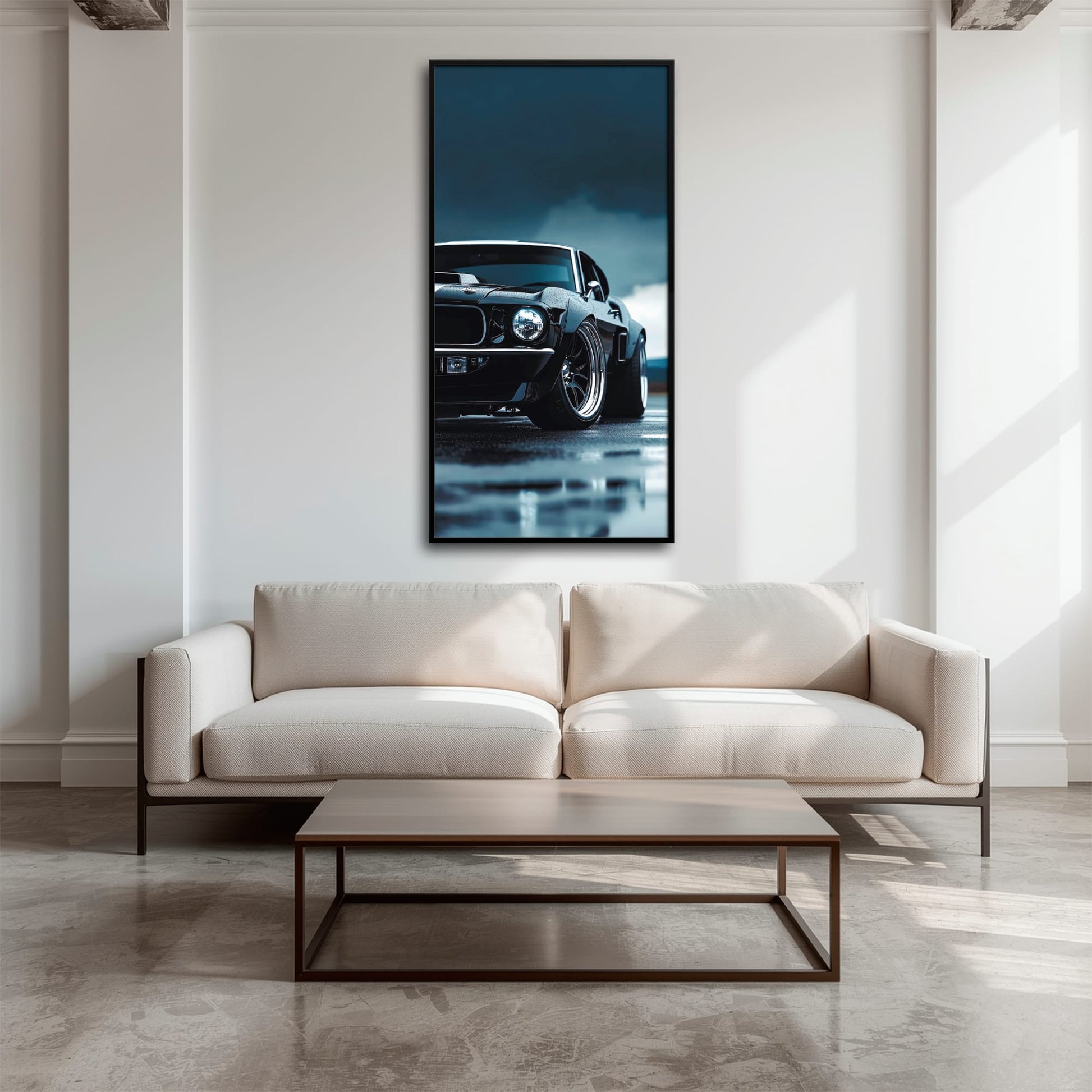 Ford Mustang Stormline Wall Art – Black Muscle Car Canvas Print Cars