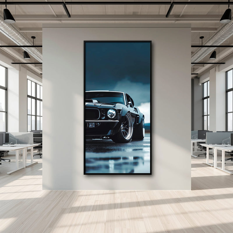 Ford Mustang Stormline Wall Art – Black Muscle Car Canvas Print Cars